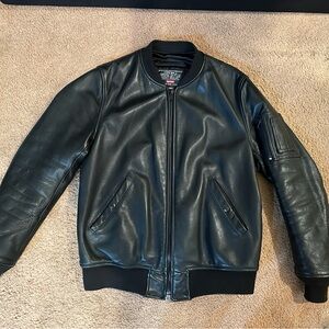 Supreme Schott Leather Jacket Black MA-1 XL